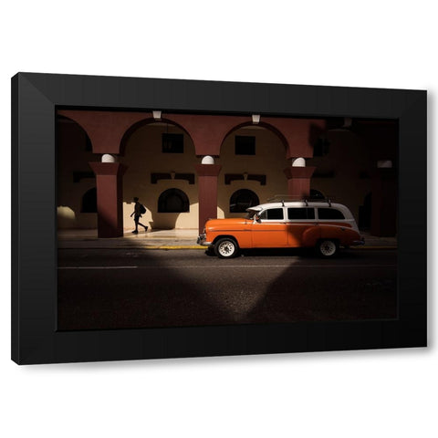 Heart Of Cuba Black Modern Wood Framed Art Print with Double Matting by Mirica, Dan