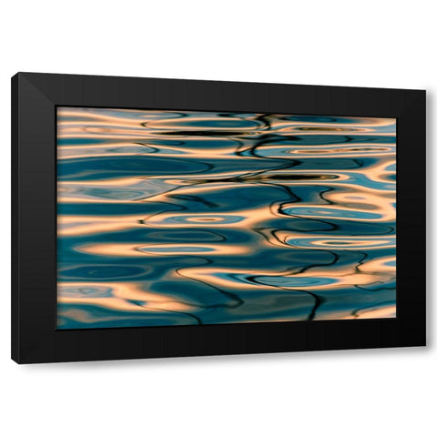 Ripples Black Modern Wood Framed Art Print by Xu, Mei