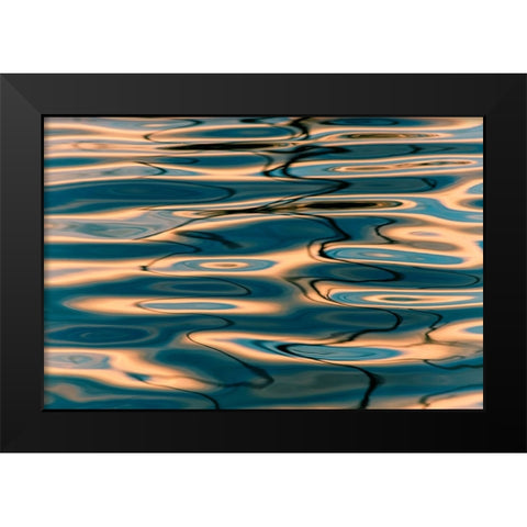 Ripples Black Modern Wood Framed Art Print by Xu, Mei