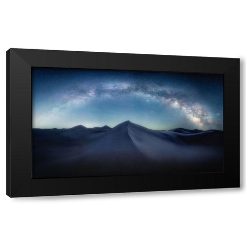 Desert Starry Sky Black Modern Wood Framed Art Print by Cui, Yuan