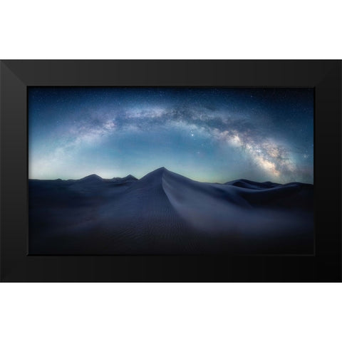 Desert Starry Sky Black Modern Wood Framed Art Print by Cui, Yuan