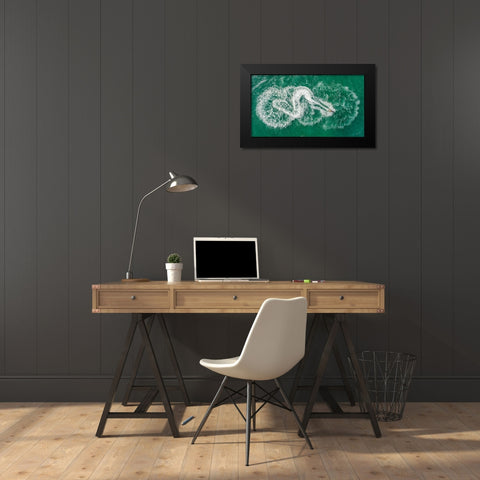 Swirling Black Modern Wood Framed Art Print by Meirovich, Ido