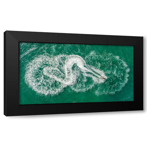 Swirling Black Modern Wood Framed Art Print by Meirovich, Ido