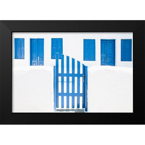 Whitewash And Blue Paint Black Modern Wood Framed Art Print by Wride, Linda
