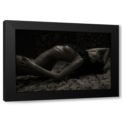 Joallle Dark Black Modern Wood Framed Art Print with Double Matting by L. Bardaji, Rafael