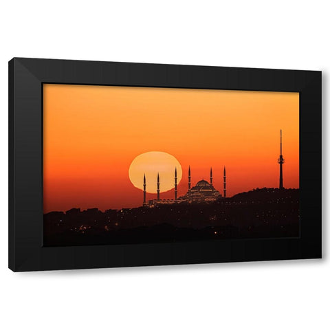 Sunrise In Istanbul Black Modern Wood Framed Art Print by Jin, Jie