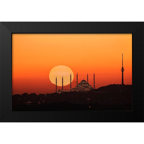 Sunrise In Istanbul Black Modern Wood Framed Art Print by Jin, Jie