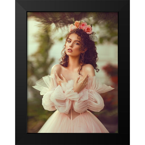 Spring Black Modern Wood Framed Art Print by Fedur, Adalia