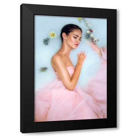Milk Bath Black Modern Wood Framed Art Print with Double Matting by Fedur, Adalia