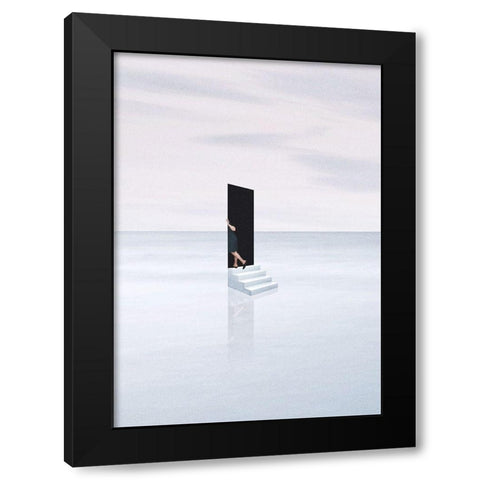 Escapism Black Modern Wood Framed Art Print by Leon, Maarten