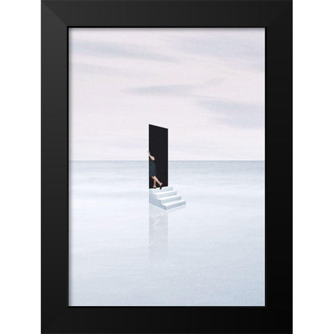 Escapism Black Modern Wood Framed Art Print by Leon, Maarten