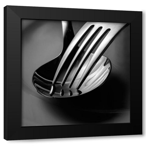 Broken Heart Black Modern Wood Framed Art Print with Double Matting by Sefer, Emel