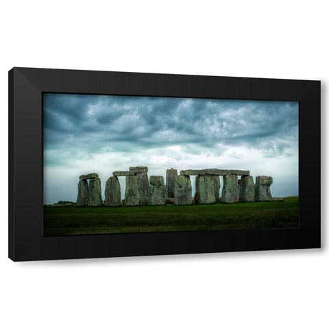Stonehenge Black Modern Wood Framed Art Print with Double Matting by Lu, Alex