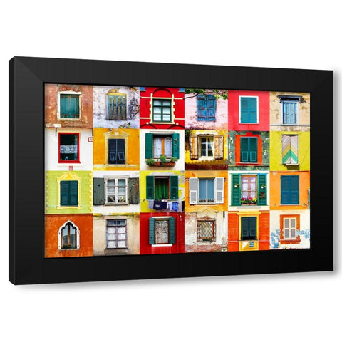 Twenty Four Windows Black Modern Wood Framed Art Print with Double Matting by Shrayer, Igor