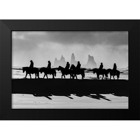 Lights and shadows in magical Iceland Black Modern Wood Framed Art Print by Tamajo, Massimo