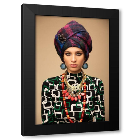 Zarina Black Modern Wood Framed Art Print with Double Matting by Diaz, Anderson