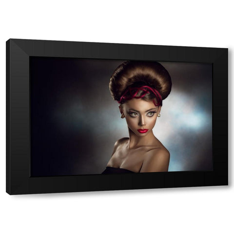 Anita 7 Black Modern Wood Framed Art Print with Double Matting by Tambe, Peppe