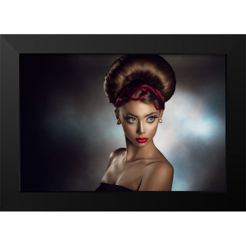 Anita 7 Black Modern Wood Framed Art Print by Tambe, Peppe