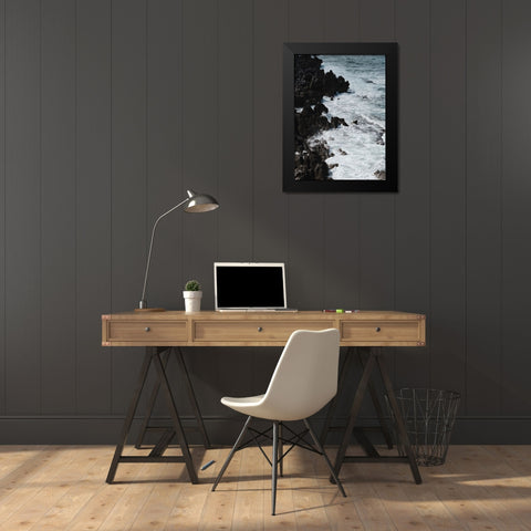 Untitled Black Modern Wood Framed Art Print by Zheng, Sheng