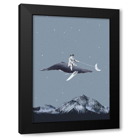 Aim for the moon Black Modern Wood Framed Art Print by Leon, Maarten