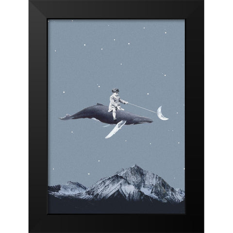 Aim for the moon Black Modern Wood Framed Art Print by Leon, Maarten