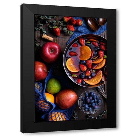 Sangria Table Black Modern Wood Framed Art Print with Double Matting by Aoki, Juri