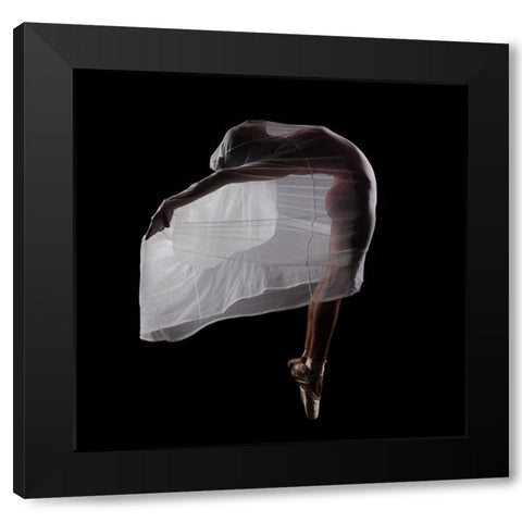 Ballet7551 Black Modern Wood Framed Art Print with Double Matting by Dawn, Rajat