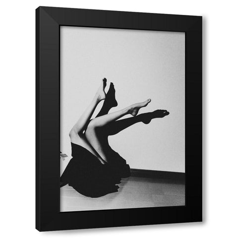 crane Black Modern Wood Framed Art Print by Sangan, Kurosaki