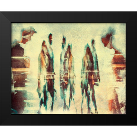 SEPARATED Black Modern Wood Framed Art Print by The Jar