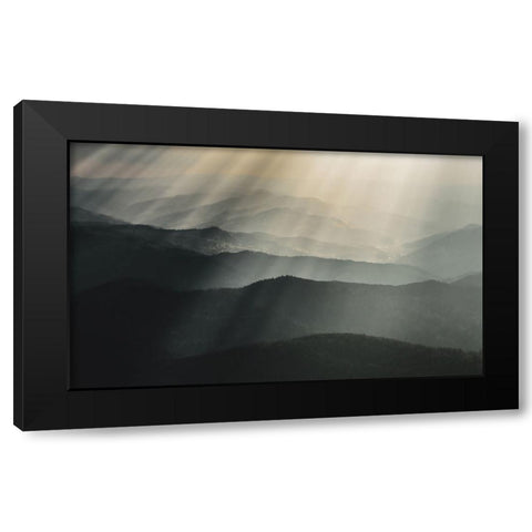 Raining light Black Modern Wood Framed Art Print with Double Matting by Miron, Stefan