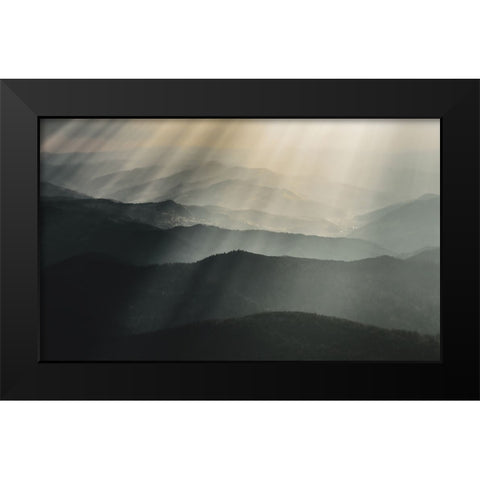 Raining light Black Modern Wood Framed Art Print by Miron, Stefan