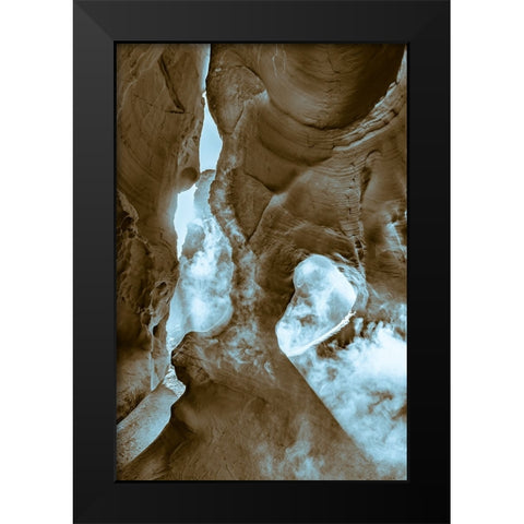 Rocky Heart Black Modern Wood Framed Art Print by Panahi, Shahrouz