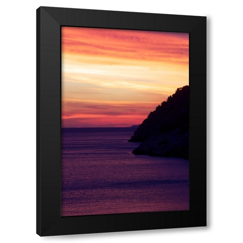 Dubrovnik Sunset Black Modern Wood Framed Art Print by Alcantara, Miguel