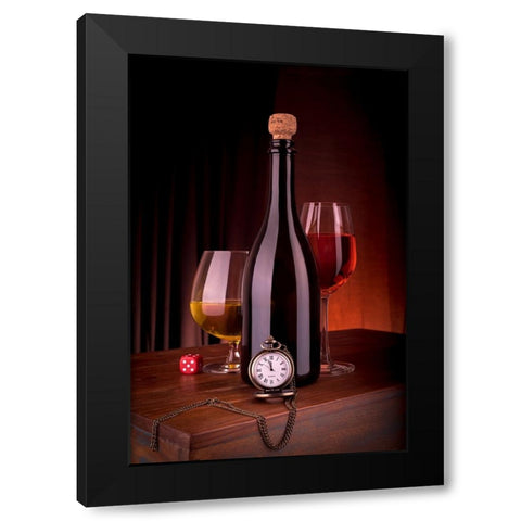 Still Life Art Black Modern Wood Framed Art Print by Dhuper, Sumit
