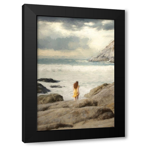 An ode to the Sunday walk Black Modern Wood Framed Art Print with Double Matting by Yuan, Kiki