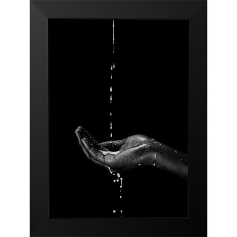 the suffering Black Modern Wood Framed Art Print by Allmaier, Michael