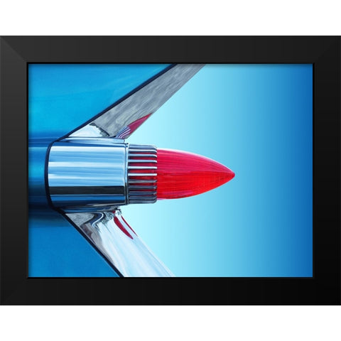 Us Classic Car Sedan Deville 1959 Tail Fin Abstract Black Modern Wood Framed Art Print by Gube, Beate