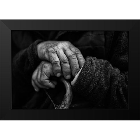 Retired hands Black Modern Wood Framed Art Print by Logiotatides, Yiannis