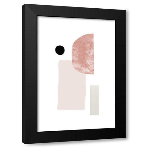 Abstract Composition No 1 Black Modern Wood Framed Art Print with Double Matting by Sawall, Anastasia