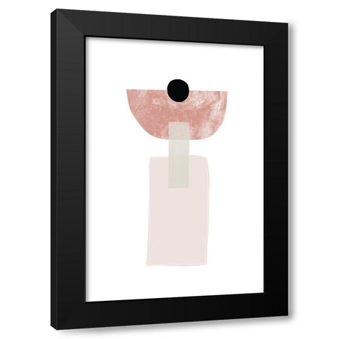 Abstract Composition No 2 Black Modern Wood Framed Art Print with Double Matting by Sawall, Anastasia