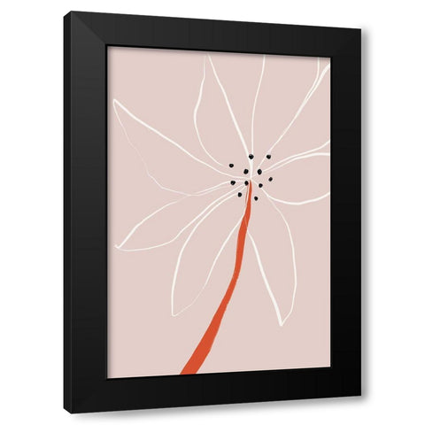 Abstract Flower No 1 Black Modern Wood Framed Art Print by Sawall, Anastasia