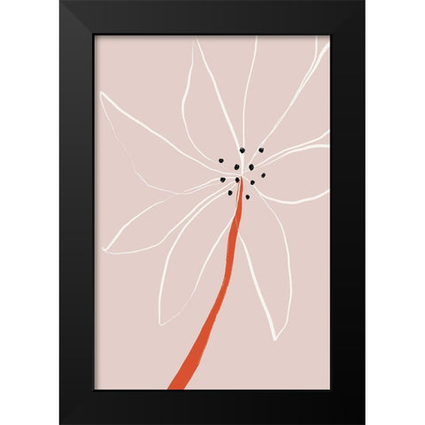 Abstract Flower No 1 Black Modern Wood Framed Art Print by Sawall, Anastasia