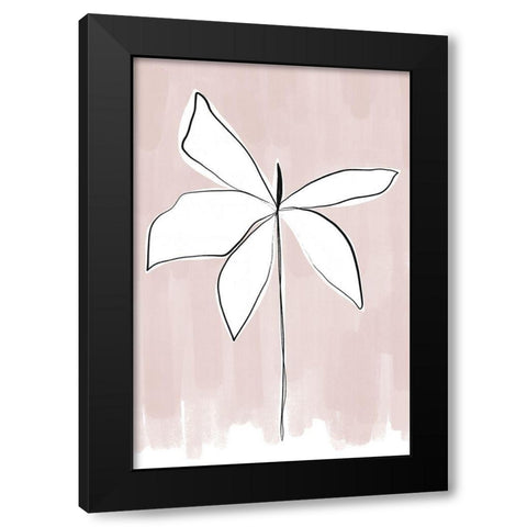 Bordered Flower Black Modern Wood Framed Art Print by Sawall, Anastasia