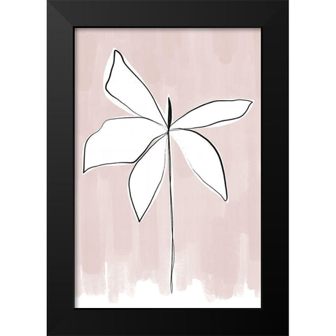 Bordered Flower Black Modern Wood Framed Art Print by Sawall, Anastasia