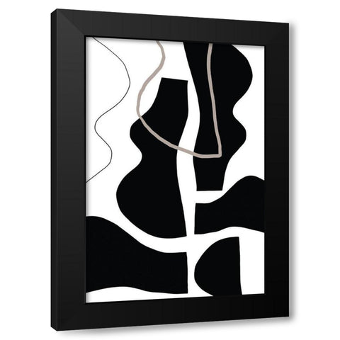 Contour Black Modern Wood Framed Art Print by Sawall, Anastasia