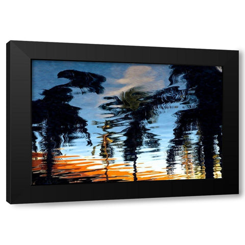 Palm Reflections Black Modern Wood Framed Art Print by Mossholder, Tim