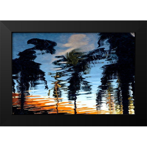 Palm Reflections Black Modern Wood Framed Art Print by Mossholder, Tim
