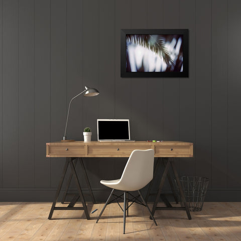 Palm Branches Black Modern Wood Framed Art Print by Mossholder, Tim