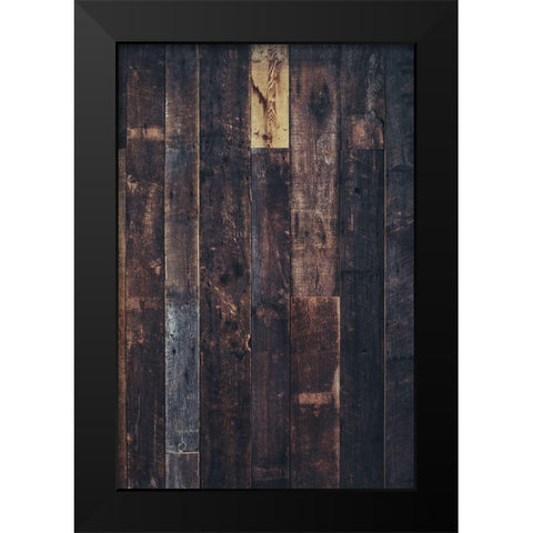Wood Texture Black Modern Wood Framed Art Print by Mossholder, Tim