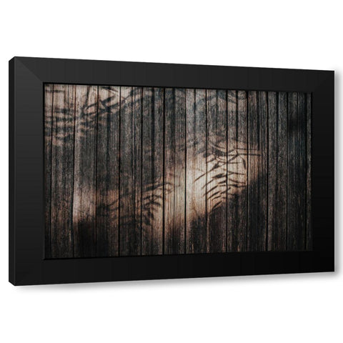 Fence with Shadows Black Modern Wood Framed Art Print with Double Matting by Mossholder, Tim